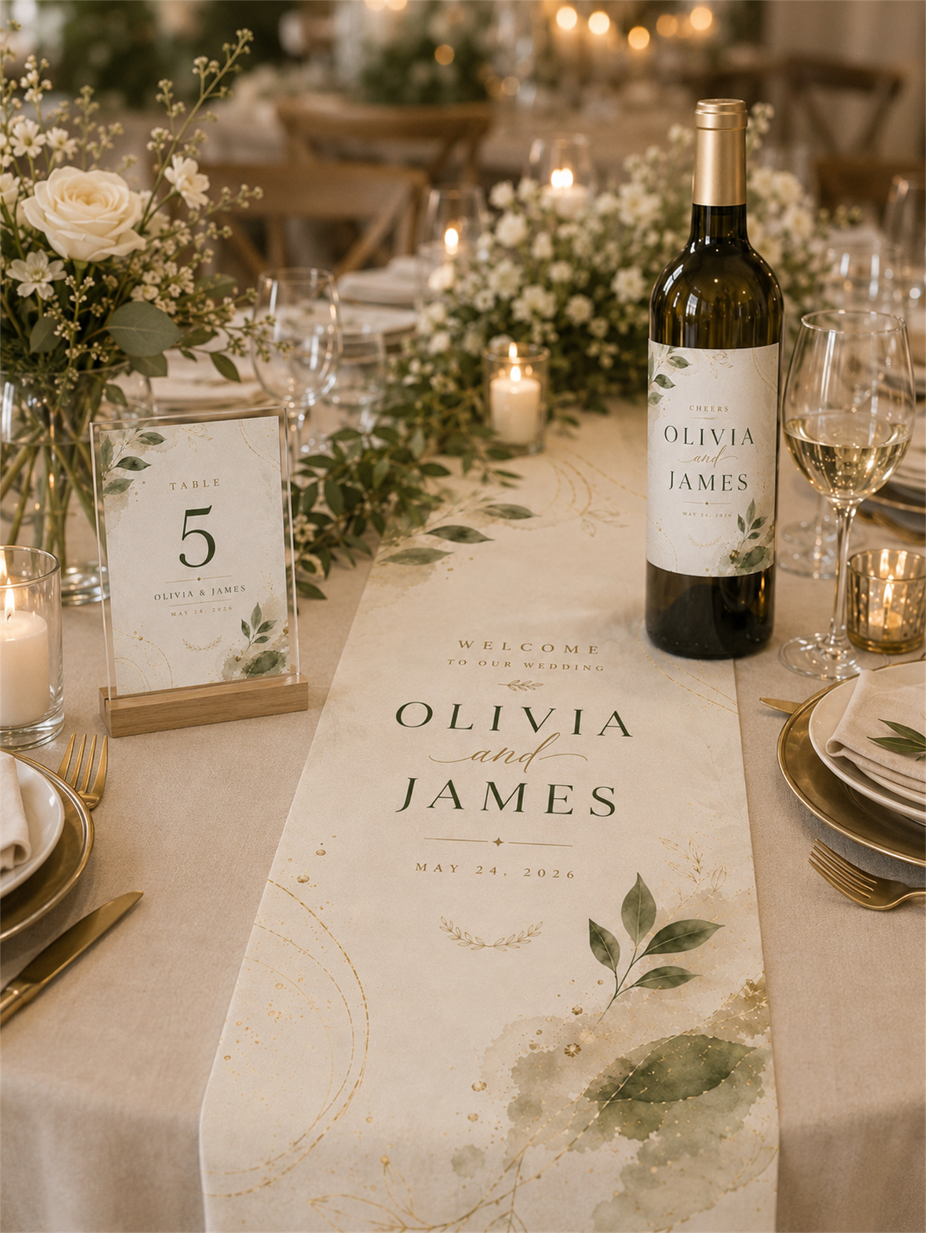 Customized romantic wedding decorations - Design a luxurious wedding - Customize names and dates